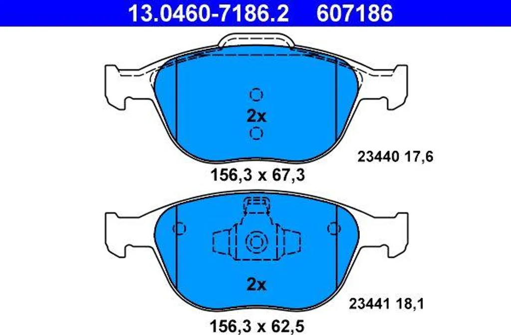 Plaquettes de frein haute performance ATE 13.0460-7186.2 compatible Ford OE