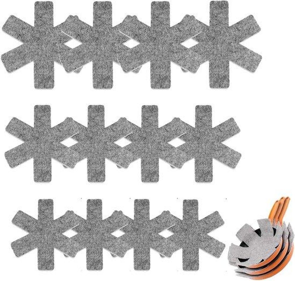 Silikon-Küchenhalter-Set - 12-teilig - Leckage-Schutz für Schalen, Töpfe, Schüsseln und Edelstahl-Küchenutensilien - 3 verschiedene Größen (...