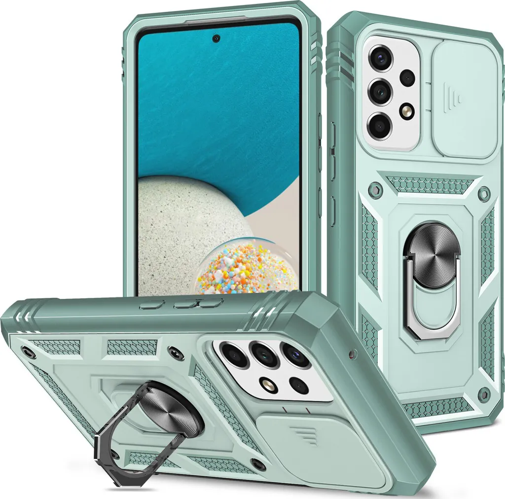 Cover Verde Samsung A53 5G: Protezione Fotocamera e Stand Integrato