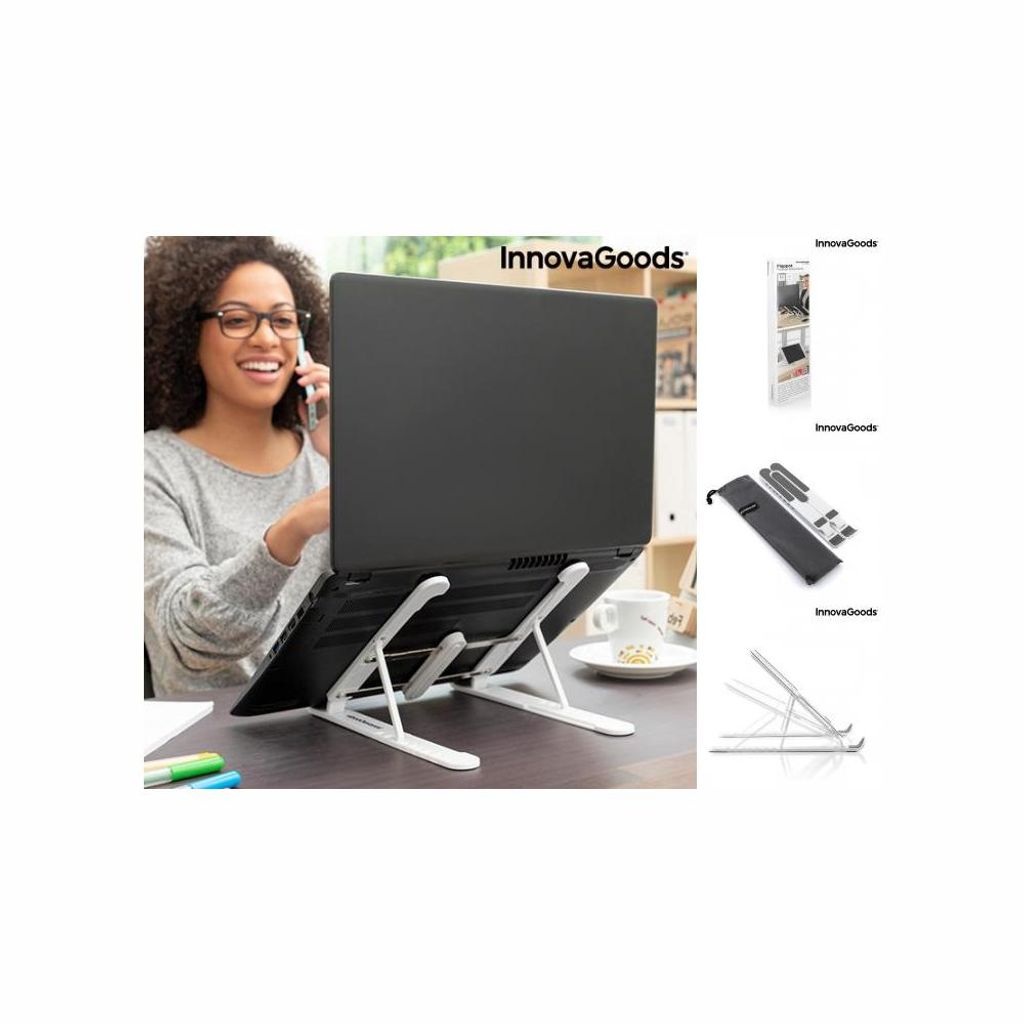 Branch Verstellbarer Laptop-Ständer – Mit Holzmaserung, Höhenverstellbar, Faltbar Für Büro & Homeoffice