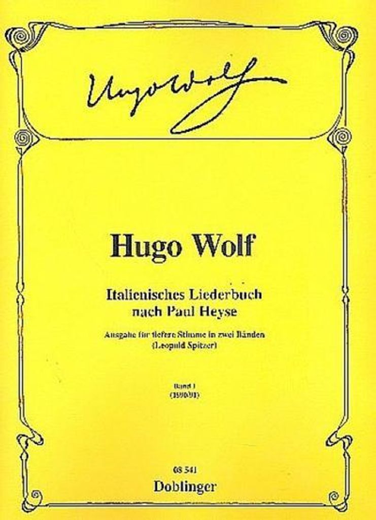 Italienisches Liederbuch Band 1nach Paul Heyse für tiefe Stimme