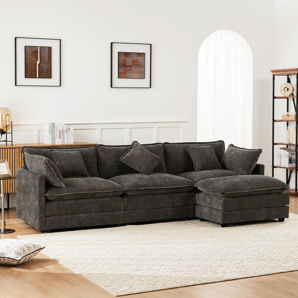 Merax Ecksofa mit Schlaffunktion, L-Form 3-Sitzer-Sofa mit Produktbild 