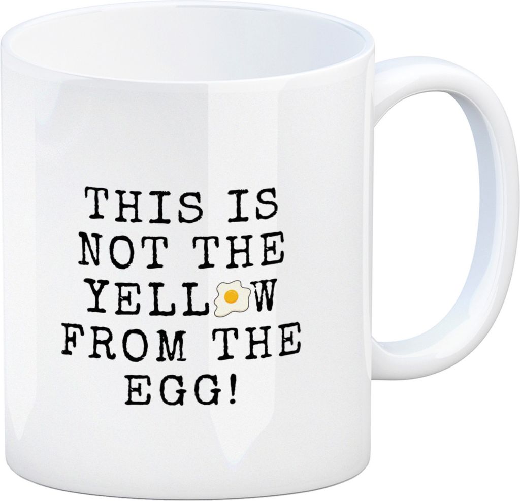 Denglisch Kaffeebecher mit Spruch - This is not the yellow from the egg