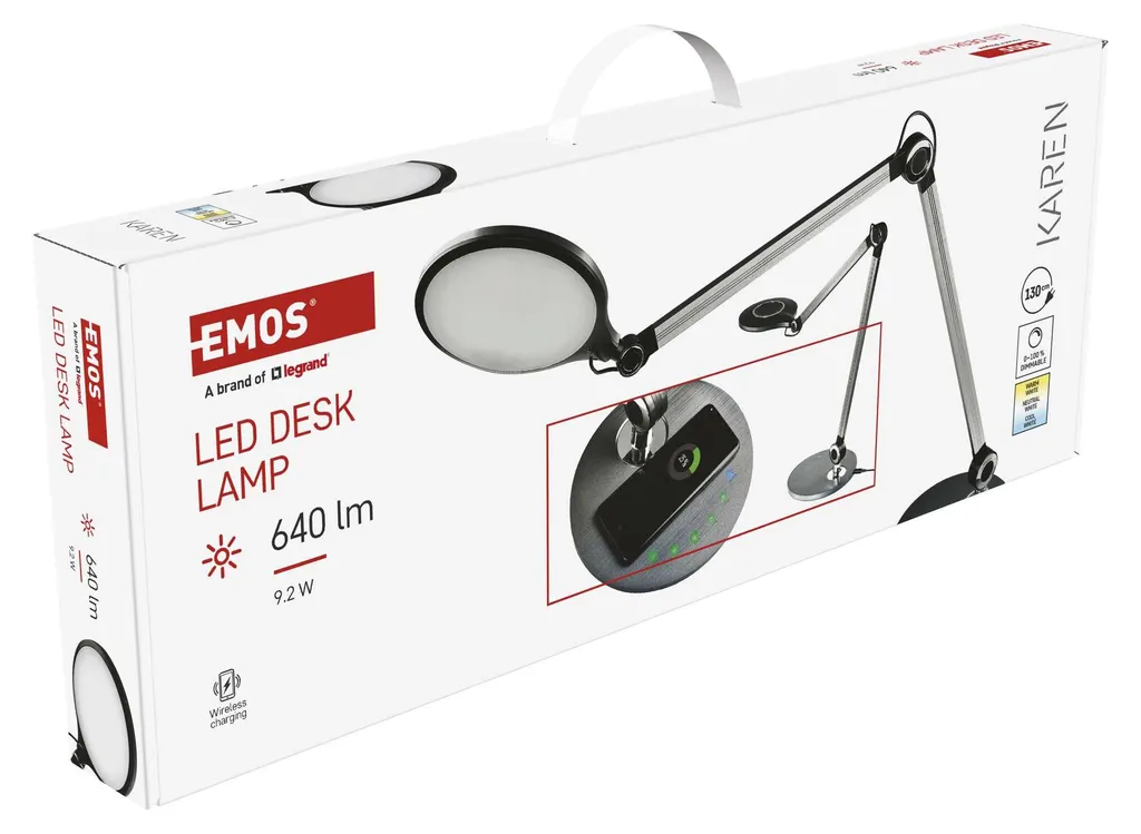 Lampe LED 9,2W 640lm dimmable avec station de charge USB intégrée EMOS - 14