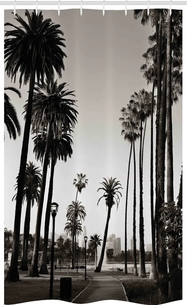 Tenda Doccia Antimuffa ABAKUHAUS 120x180 - Motivo Palme Los Angeles