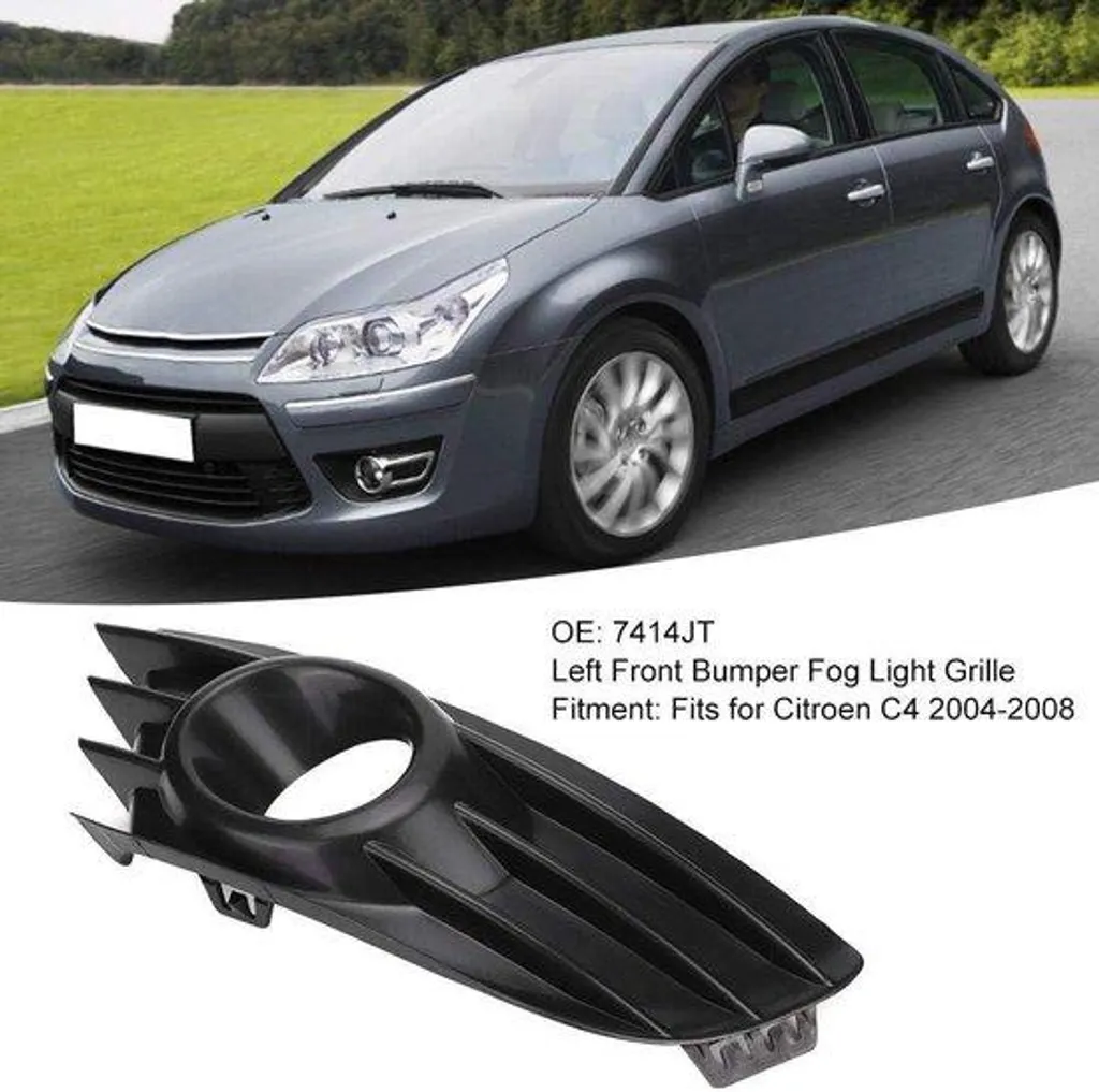 Grille Avant Gauche Citroën C4 2004-2008 - Cache de Remplacement Noir