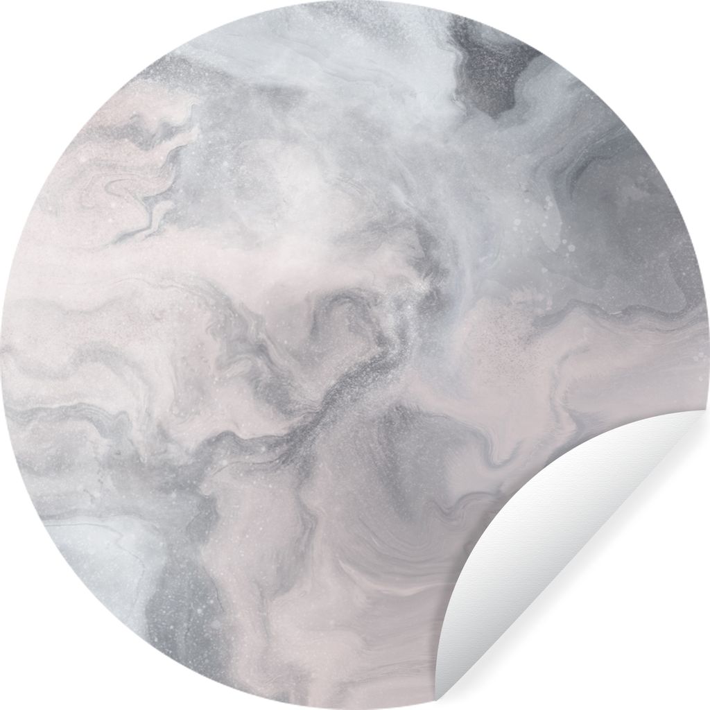 MuchoWow Runde Wandtattoo - Wandsticker Tapete Aufkleber Wolken - Abstrakt - Malen Ø 50 cm Selbstklebend und Repositionierbar - Wandaufkleber - ...