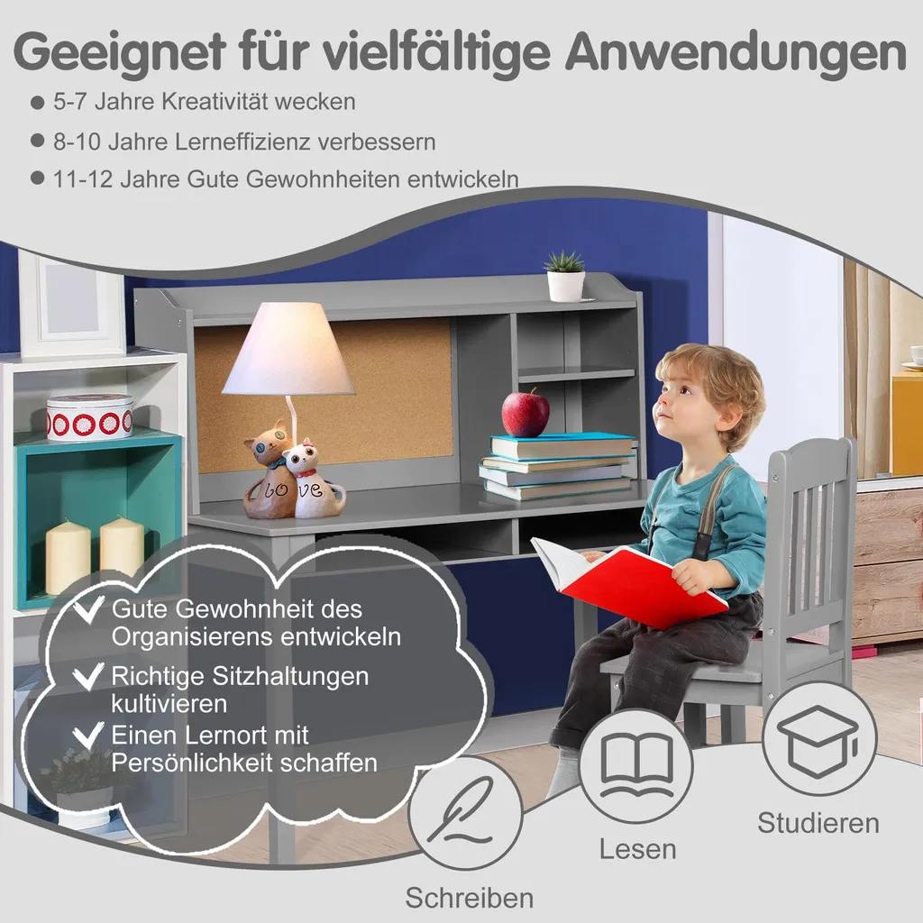 Ensemble bureau et chaise enfant pour devoirs et activités créatives