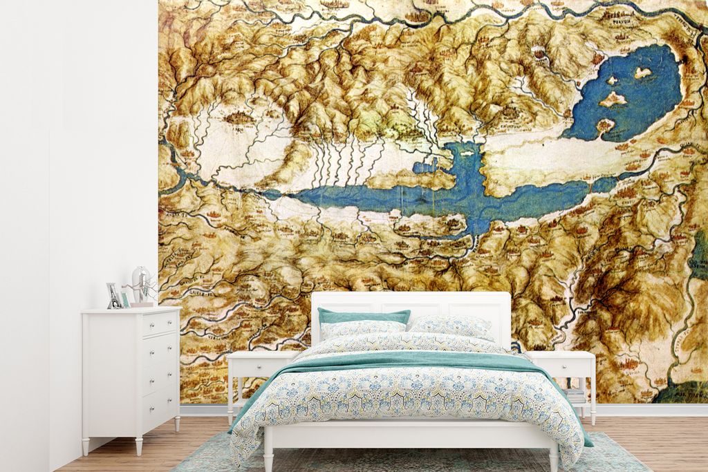 MuchoWow Fototapete für Wohnzimmer oder Schlafzimmer Wandtapete Vinyl Motivtapete Toskana - Leonardo da Vinci - 415x300 cm - Küche