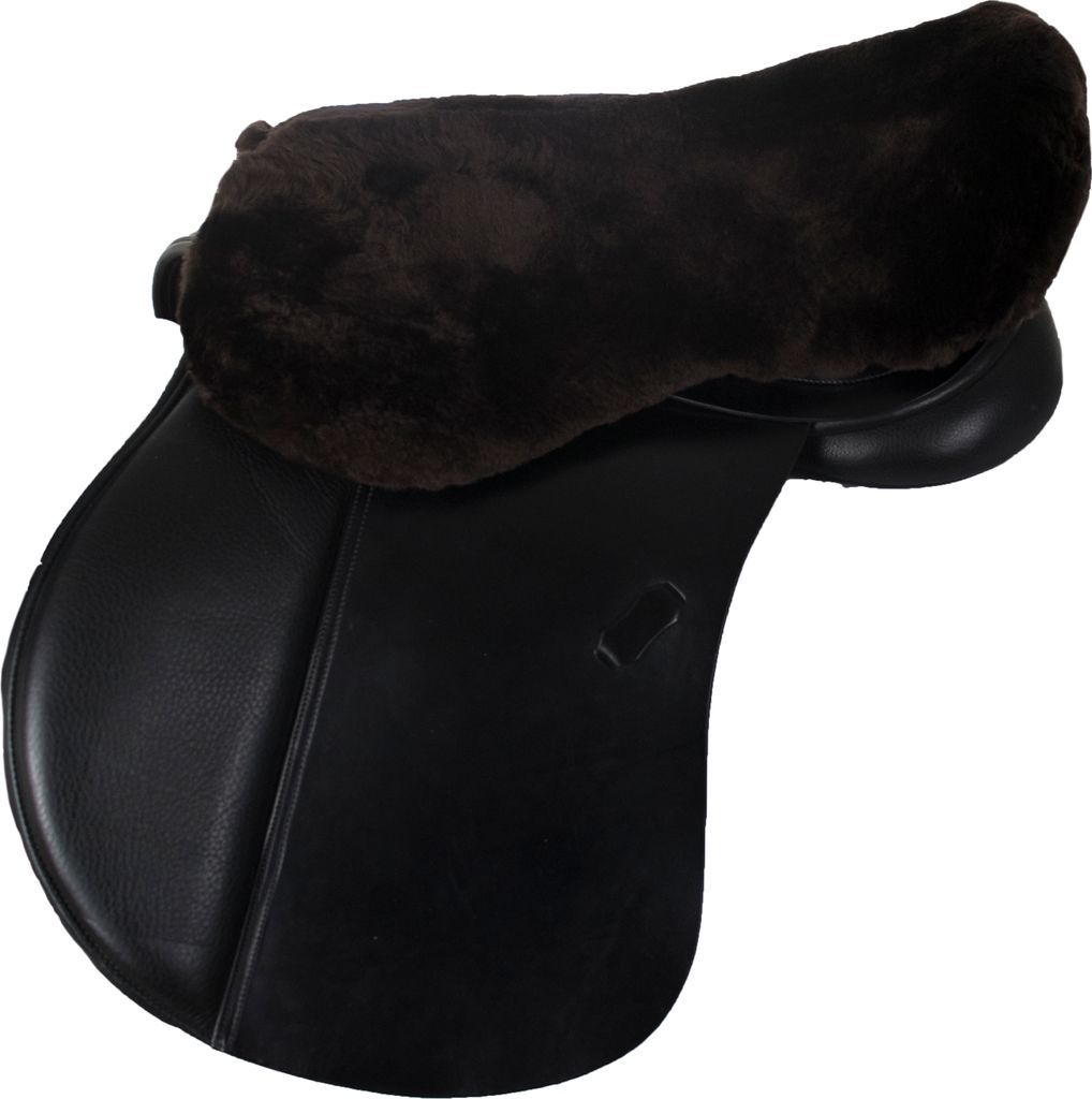 Engel Reitsport Sattelsitzbezug Sattelauflage echtes Merino Lammfell Reitkissen SABEZ1 für englische Reitsattel Mocca M