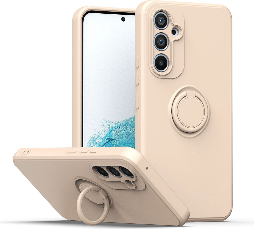 Galaxy A54 Handyhülle, Ring Halter Ständer Kratzfeste Weiche Silikon schutzhülle für Samsung Galaxy A54 Pink