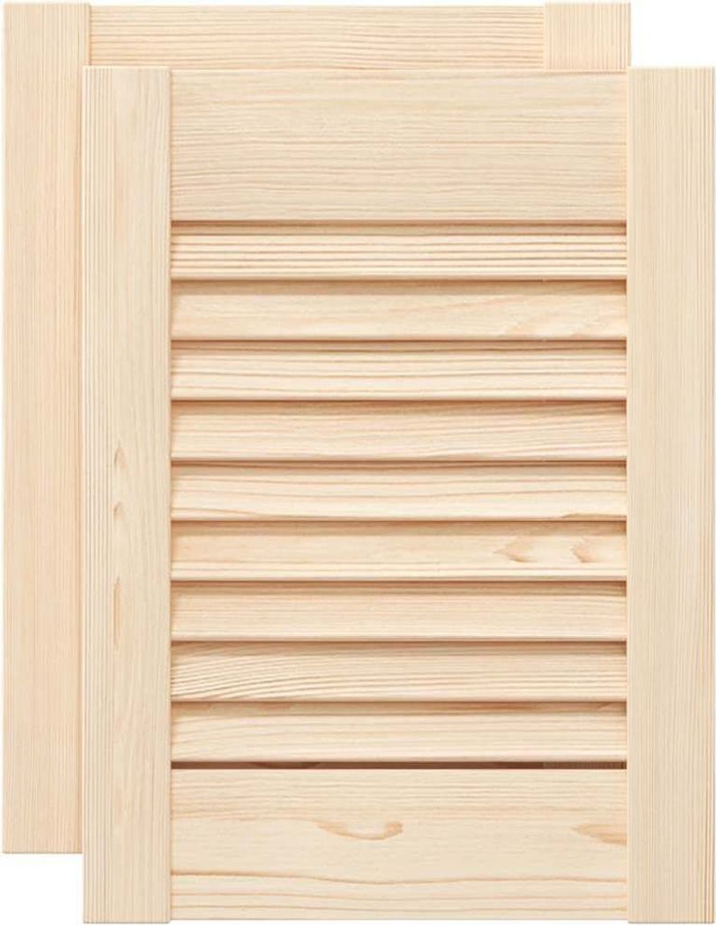 Schranktüren Lamellen-Design 2 Stk. 39,5x29,5cm Massivholz