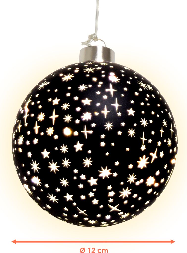 1.10 LED Kugel STERNE zum hängen - Ø 12 cm