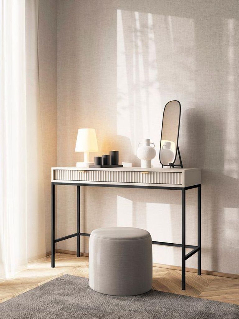 Schminktisch – Flurkonsole – Dekotisch – Schreibtisch Klein – T104 – NOVA – Kaschmir – Stilvolle Konsole mit fein strukturierter Front