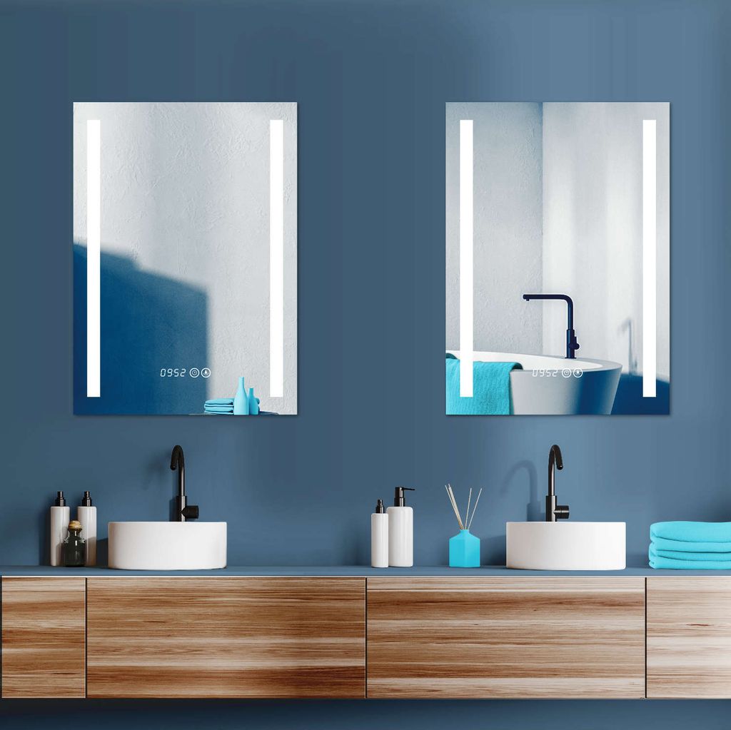 Was Bedeutet 10 Uhr 10 HOKO Badspiegel LED Design Wandspiegel | Kaufland.de