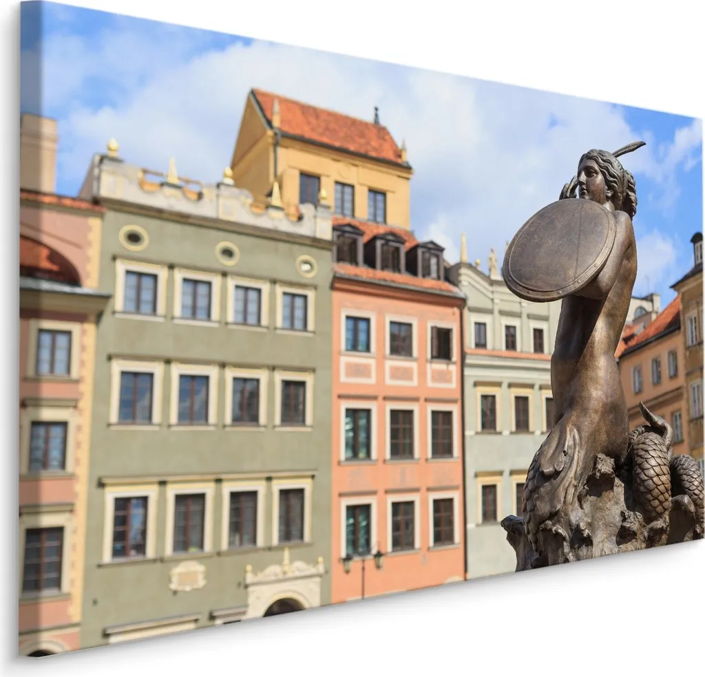 Quadro XXL Varsavia Sirena 100x70 - Carta da Parati Tela Stampa City