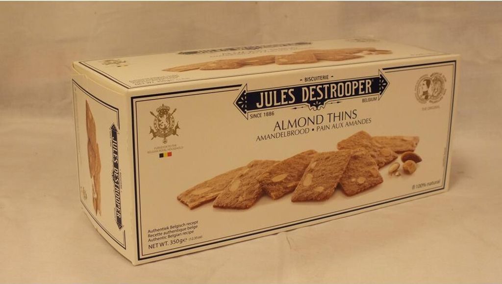 Jules Destrooper Mandel verdünnt Mandelbrot 100% natürlich Kasten 350 Gramm