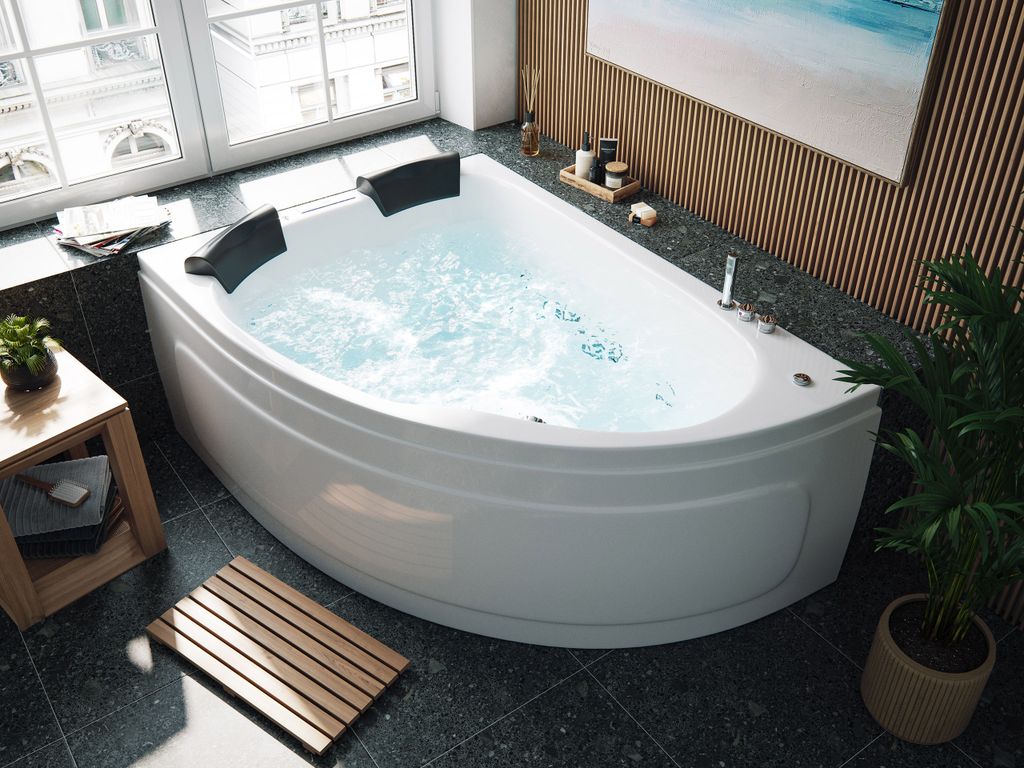 Whirlpool Royal XL Ultra 180cm links Germany 89 Düsen & LED mit Armatur : Mit Armaturen Varianten: Mit Armaturen