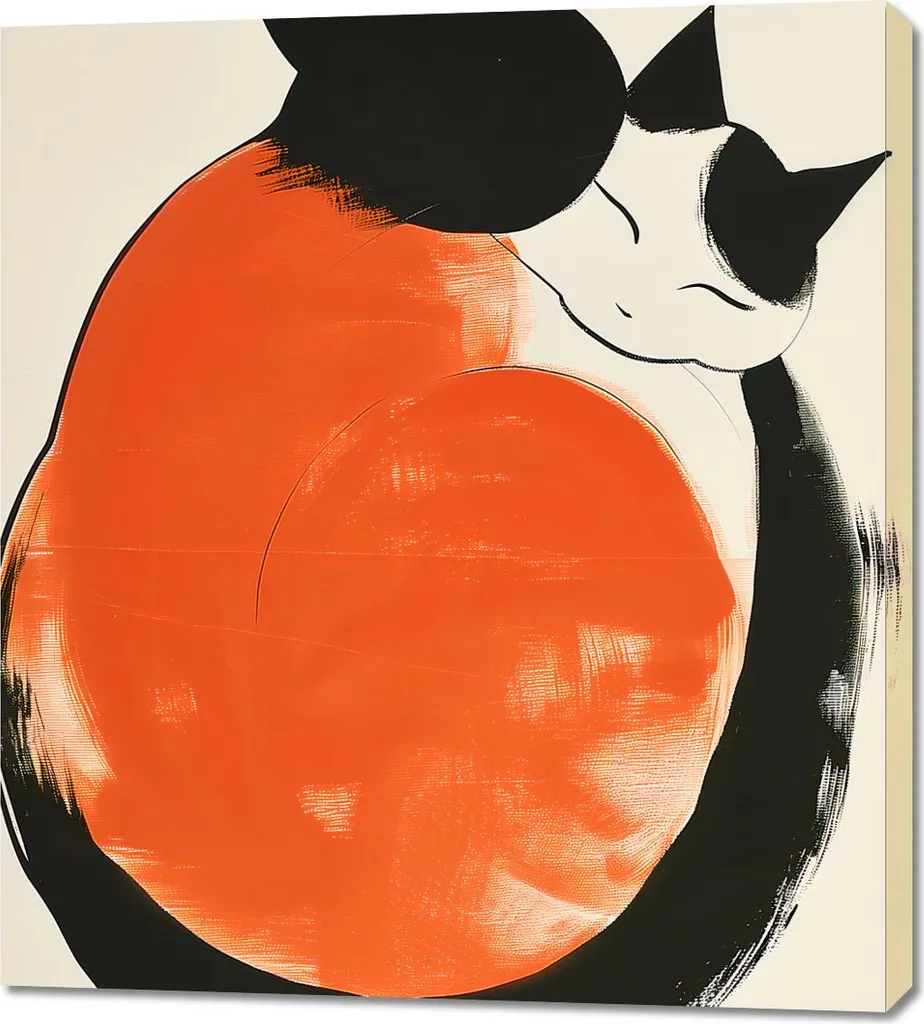 Quadro 90x100 cm Yin e Yang dei gatti
