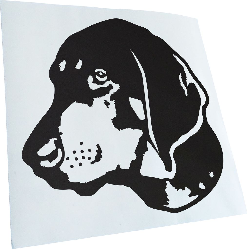 Kiwistar - Autoaufkleber - Black and Tan Coonhound Hund - Mattschwarz - 50x50cm - Aufkleber für Auto, Laptop, Fahrrad, LKW, Motorrad mehrfarbig JD...