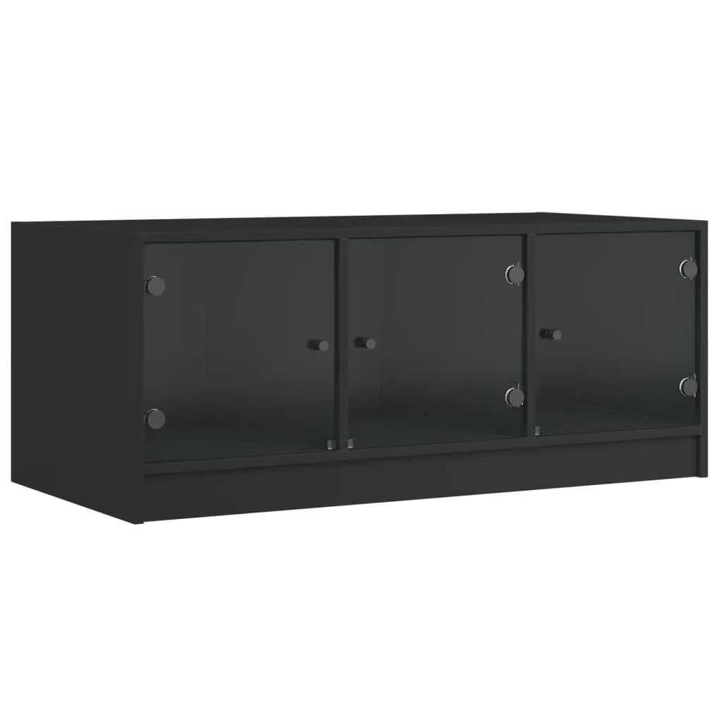 Tavolino caffè Vetro Nero SYFAX 102x50x42 cm | Mobile Soggiorno Minimal