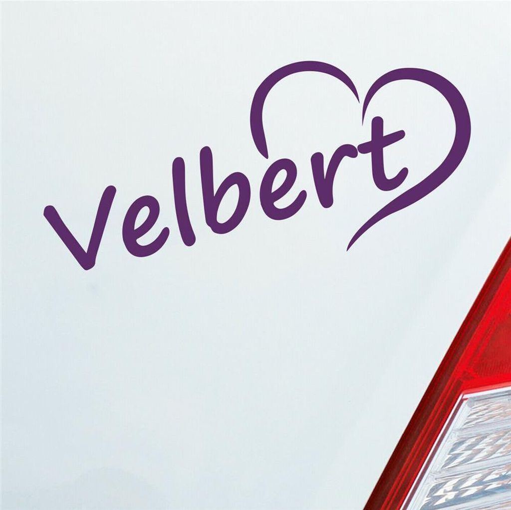 Auto Aufkleber Velbert Herz Stadt City Liebe Love Heimat 18x8 cm Lila Sticker Heckscheibenaufkleber