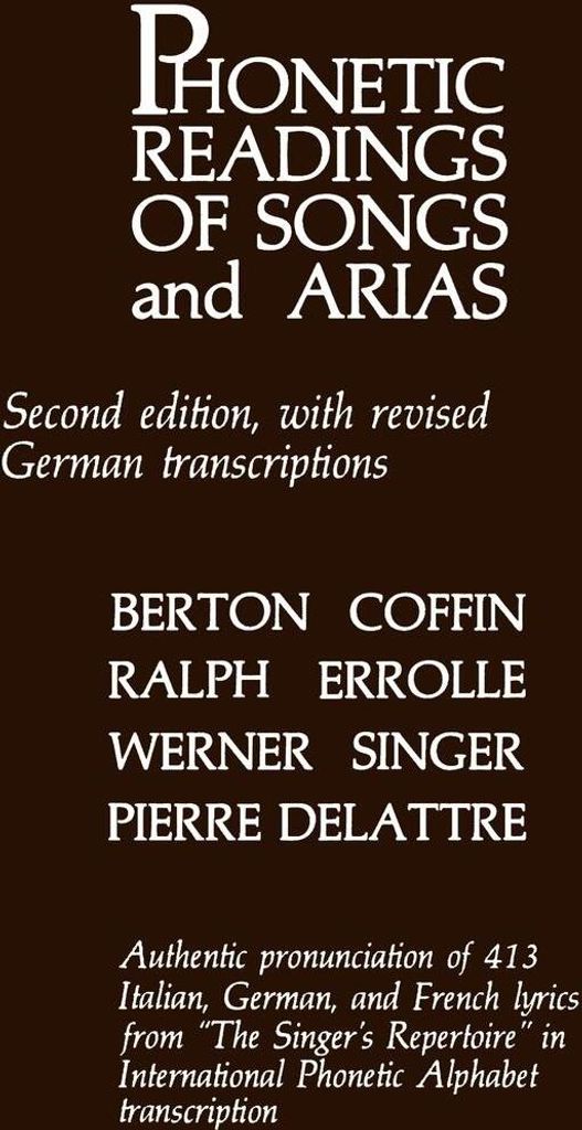 Phonetic Readings of Songs and Arias