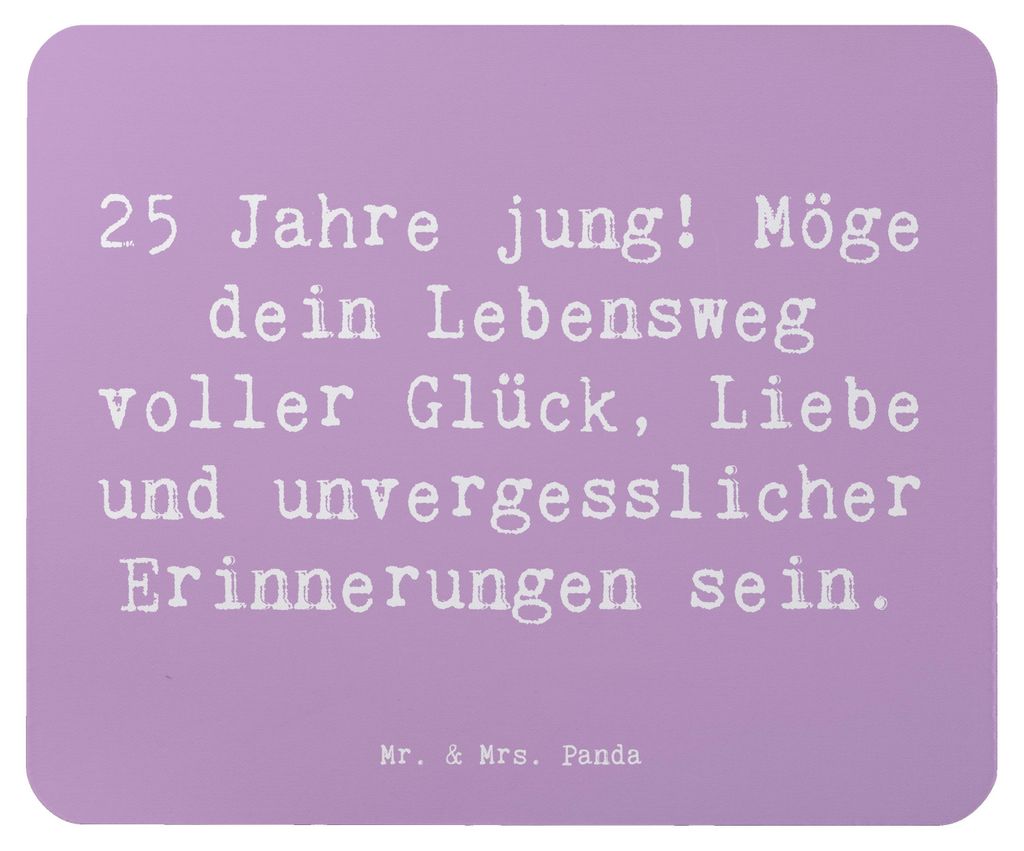 Mr. & Mrs. Panda Mauspad Spruch 25. Geburtstag Glück - Lavendeltraum - Geschenk, Geburtstagsgeschenk, pc, Mousepad, mausunterlage, Mouse Pad, Happ...