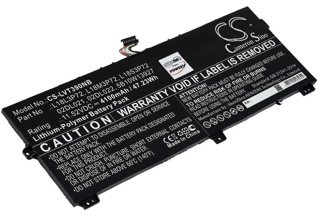 Akku passend für Laptop Lenovo ThinkPad X390 Yoga 20NQS05R00, Typ L18L3P72 - 11,52V - 4100 mAh