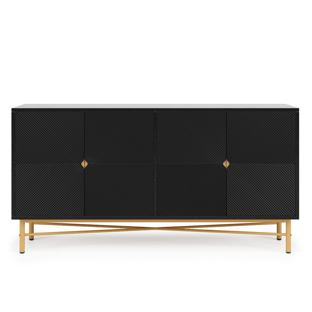 Merax Kommode 160 cm, Sideboard mit 4 Türen, Goldenes Bein, Produktbild 