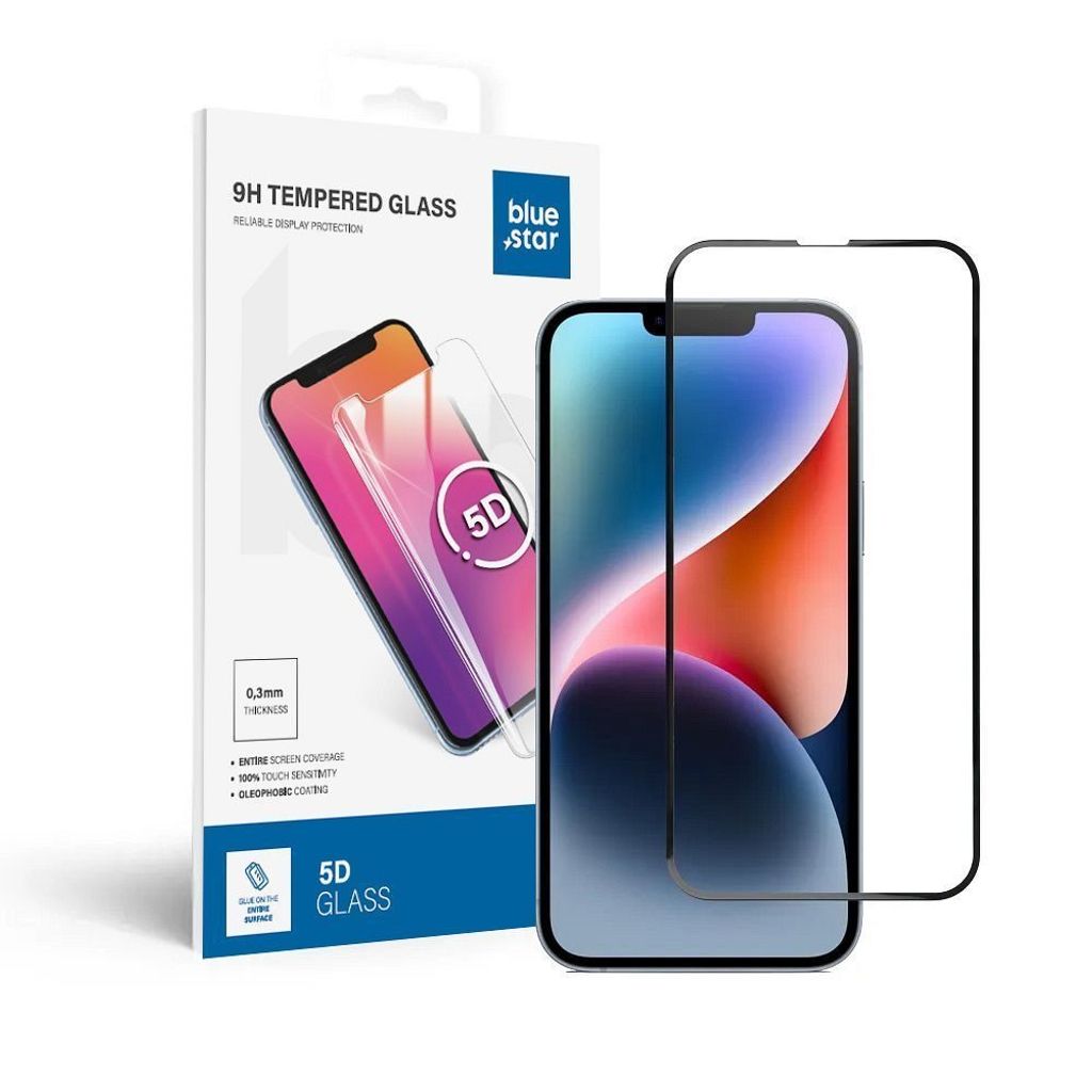 Panzerglas Blue Star 5D - APPLE IPHONE 13 Pro Max/14 Plus (full glue) schwarz
