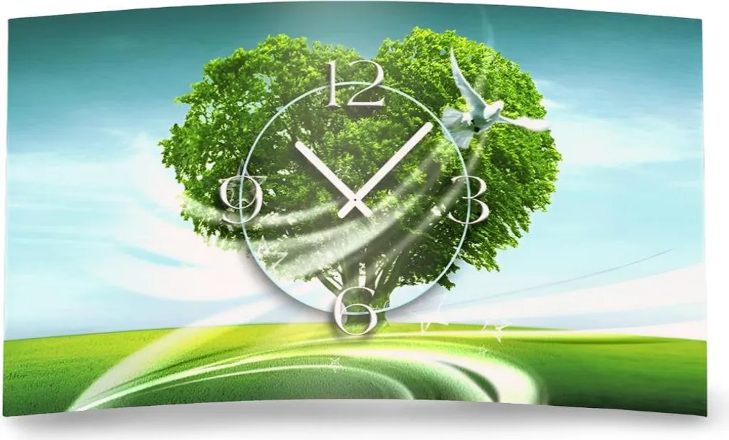 Horloge murale design silencieuse avec motif colombe 3D pour salon