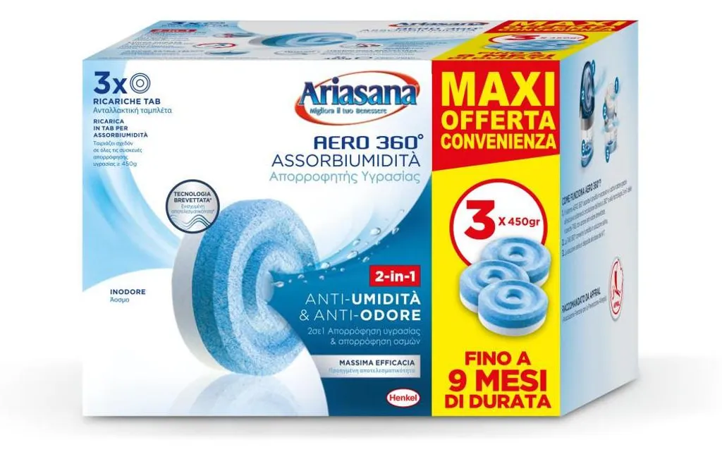 Offerta Ariasana Aero 360 Tab 3x450g Inodore | Prezzo Stock Online