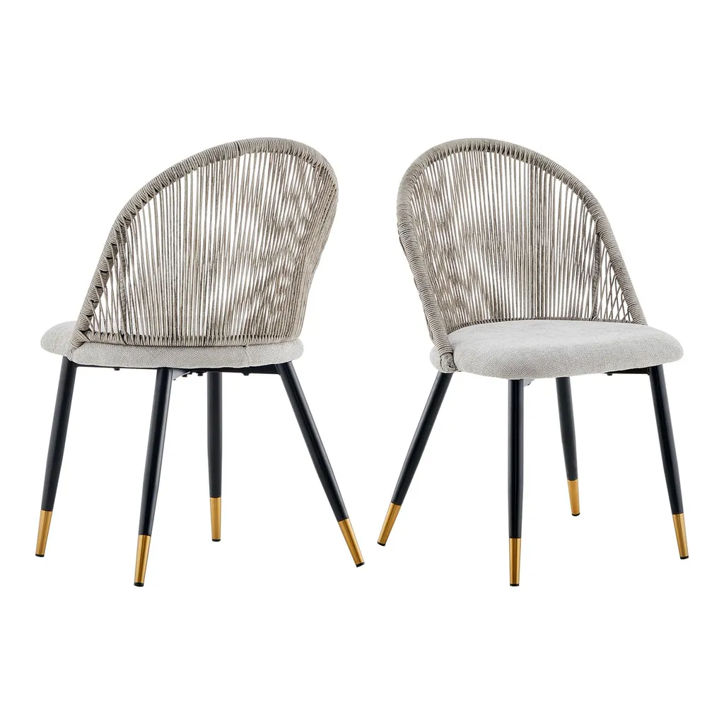 Chaises de Terrasse Grises pour Repas en Extérieur CLIPOP - Lot de 2