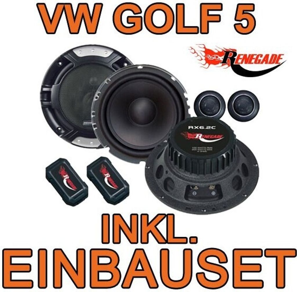 Front - Renegade RX 6.2c - 16,5cm Komponenten-System für VW Golf 5 - justSOUND
