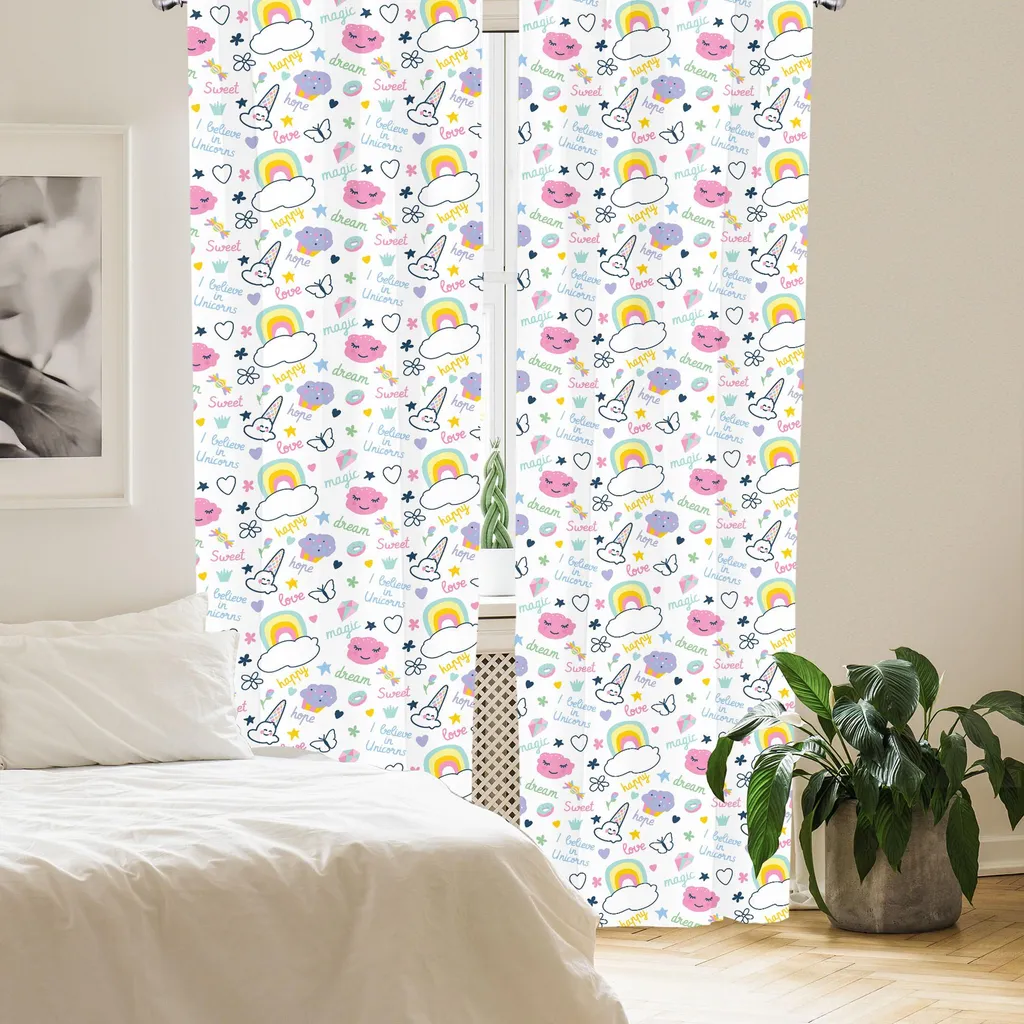 Tende Arredo Kids ABAKUHAUS Magia e Unicorni Set 2 Pannelli 75x175 - 5