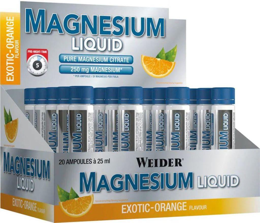 Weider Magnésium liquide 20 x 25ml Ampoules Exotic-Orange Image du produit 