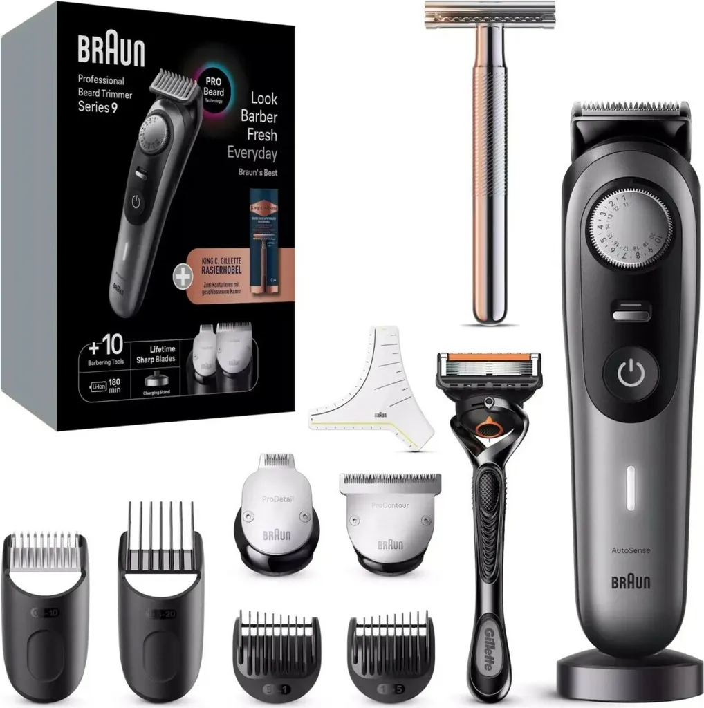 Braun Series 9 BT9420 Tondeuse Barbe Anti-Irritation et Rasoir King Gillette