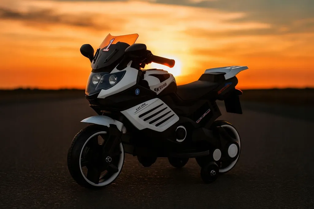 Moto électrique enfants K1500 Blanc Ekspand avec phares LED intégrés - 6