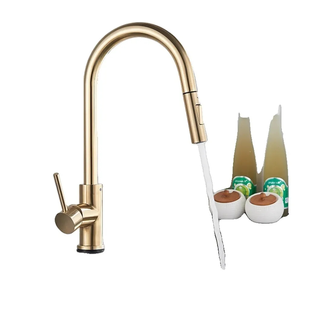 Rubinetto Cucina Oro Spazzolato: Miscelatore in Ottone con Doccetta