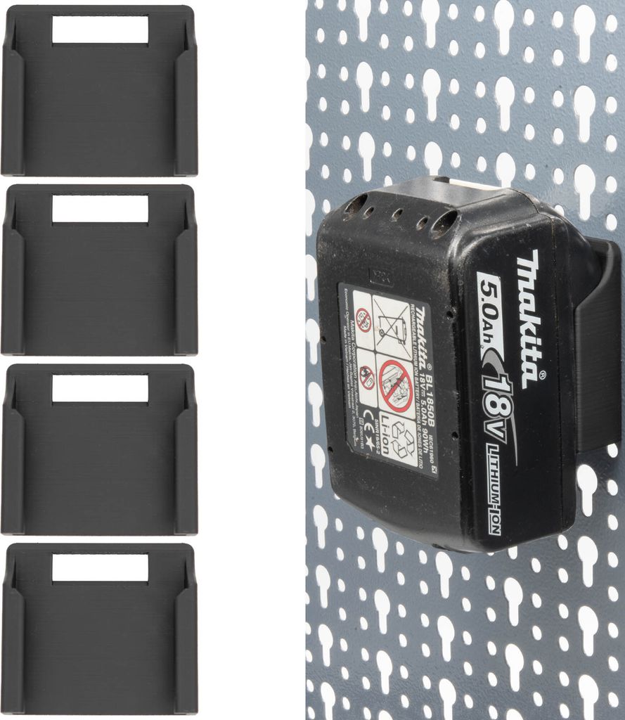 4x Akkuhalter für Makita für eine Küpper Lochwand Produktbild 