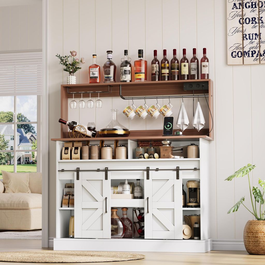 120 cm lange Kaffeebar mit Gläserhalter und Produktbild 