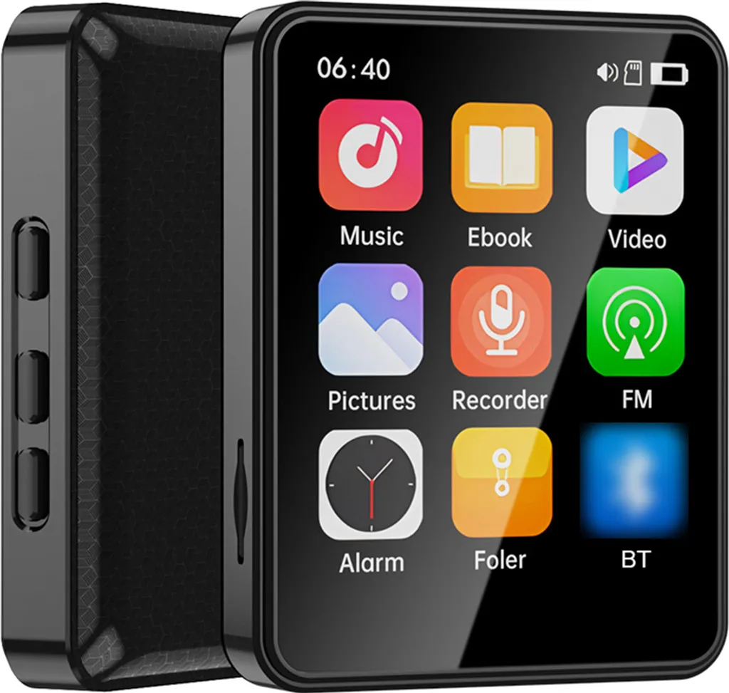 Lecteur de Musique Bluetooth 5.3 Écran Tactile et Lecture Vidéo MP4 64 Go