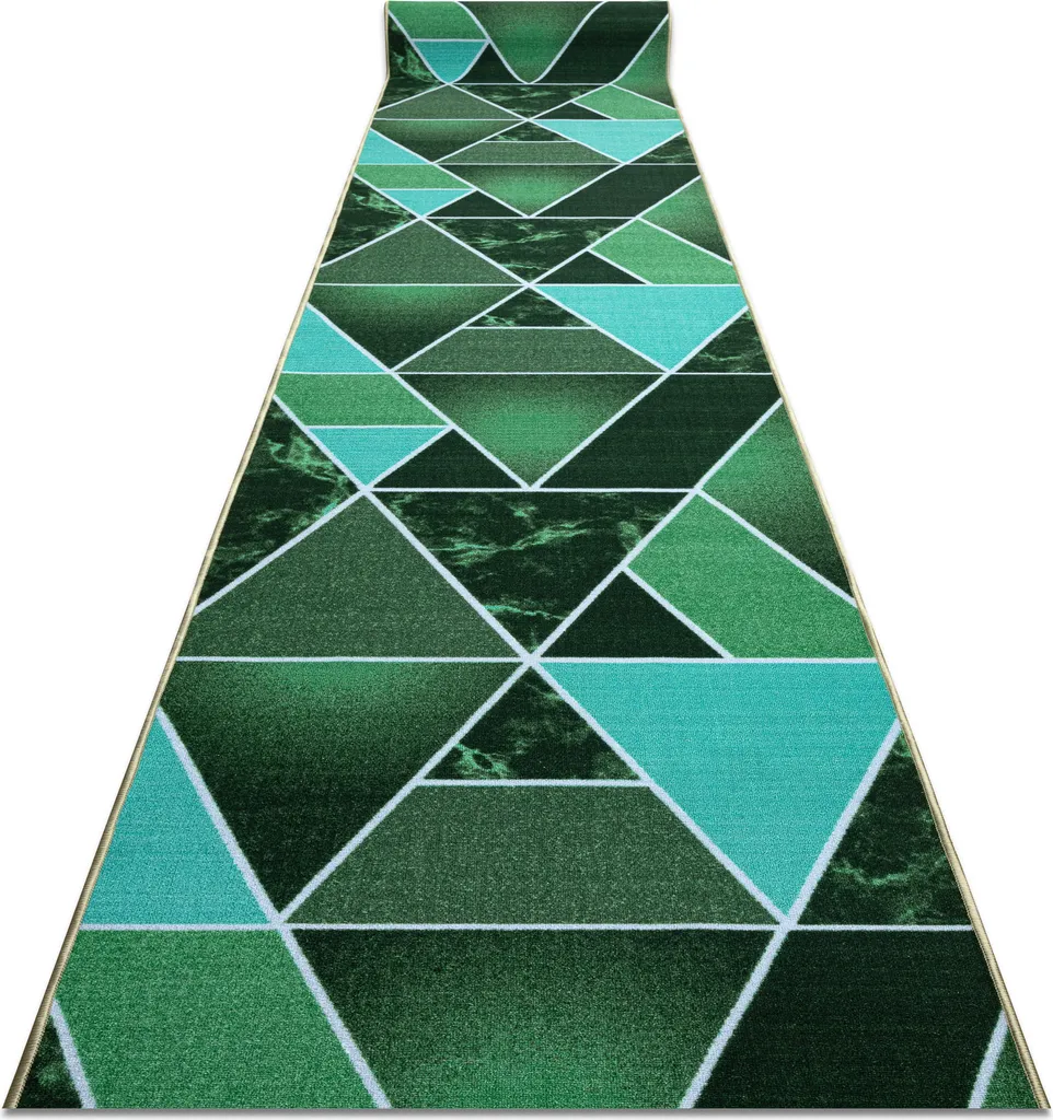 Tapis de passage antidérapant en caoutchouc vert 57x100 cm motifs triangles