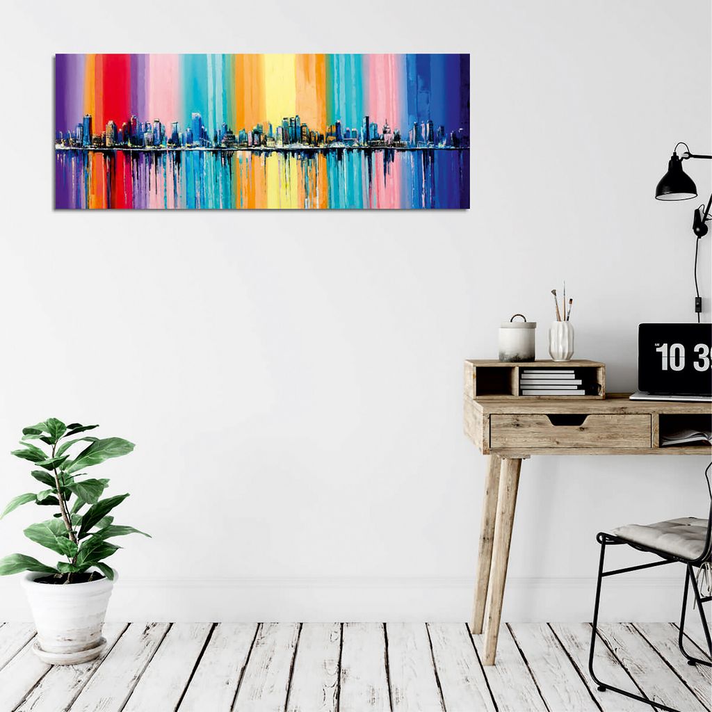 Wallity, PC300- GWN1297, Bunt, Leinwandbilder, 30 x 80 cm, 60% Baumwolle / 40% Polyester