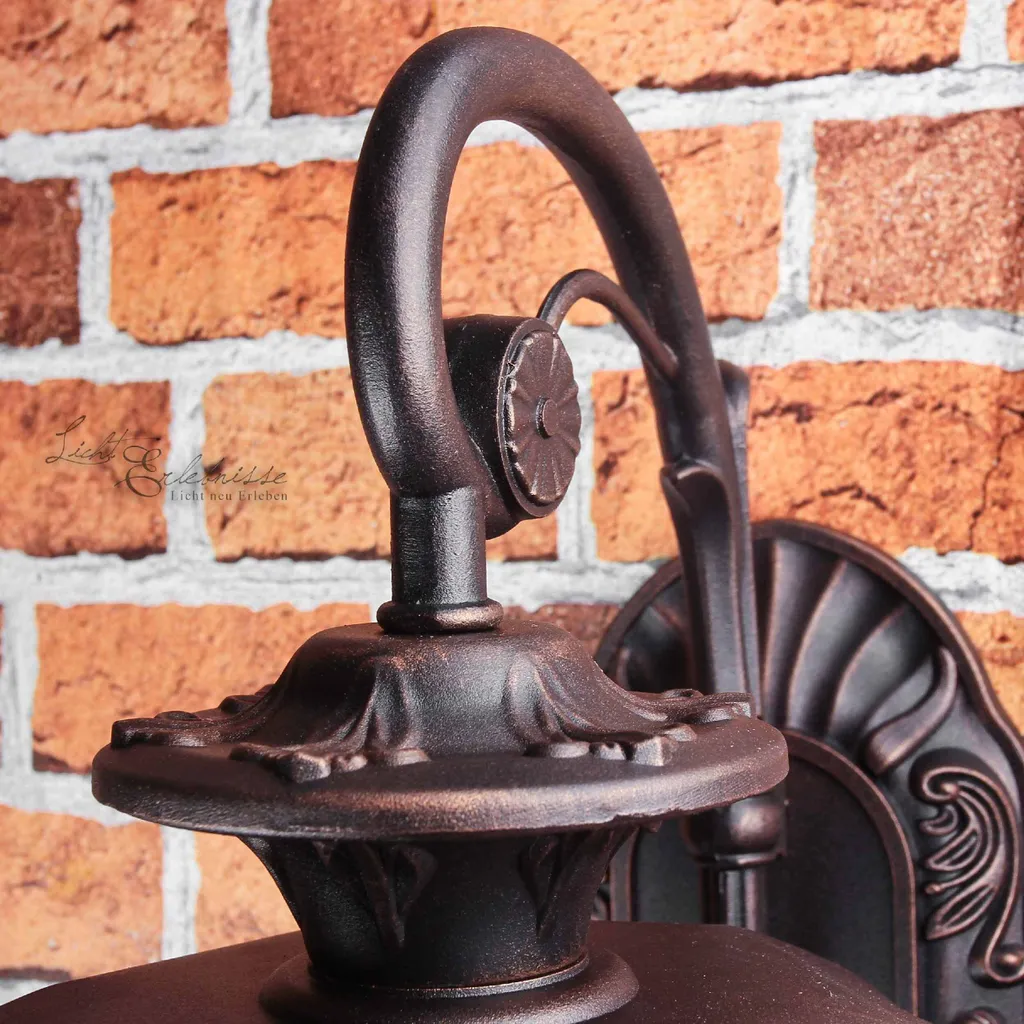 Lanterne murale extérieure en bronze rustique pour façade de maison - 9