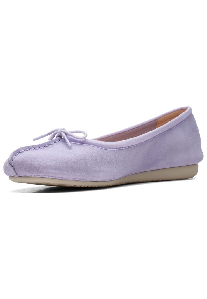 Clarks Freckle Ice - Lila Veloursleder Größe: 38 Normal