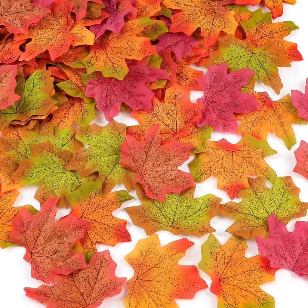 300 Feuilles d'Automne Artificielles Érable pour Décoration Halloween