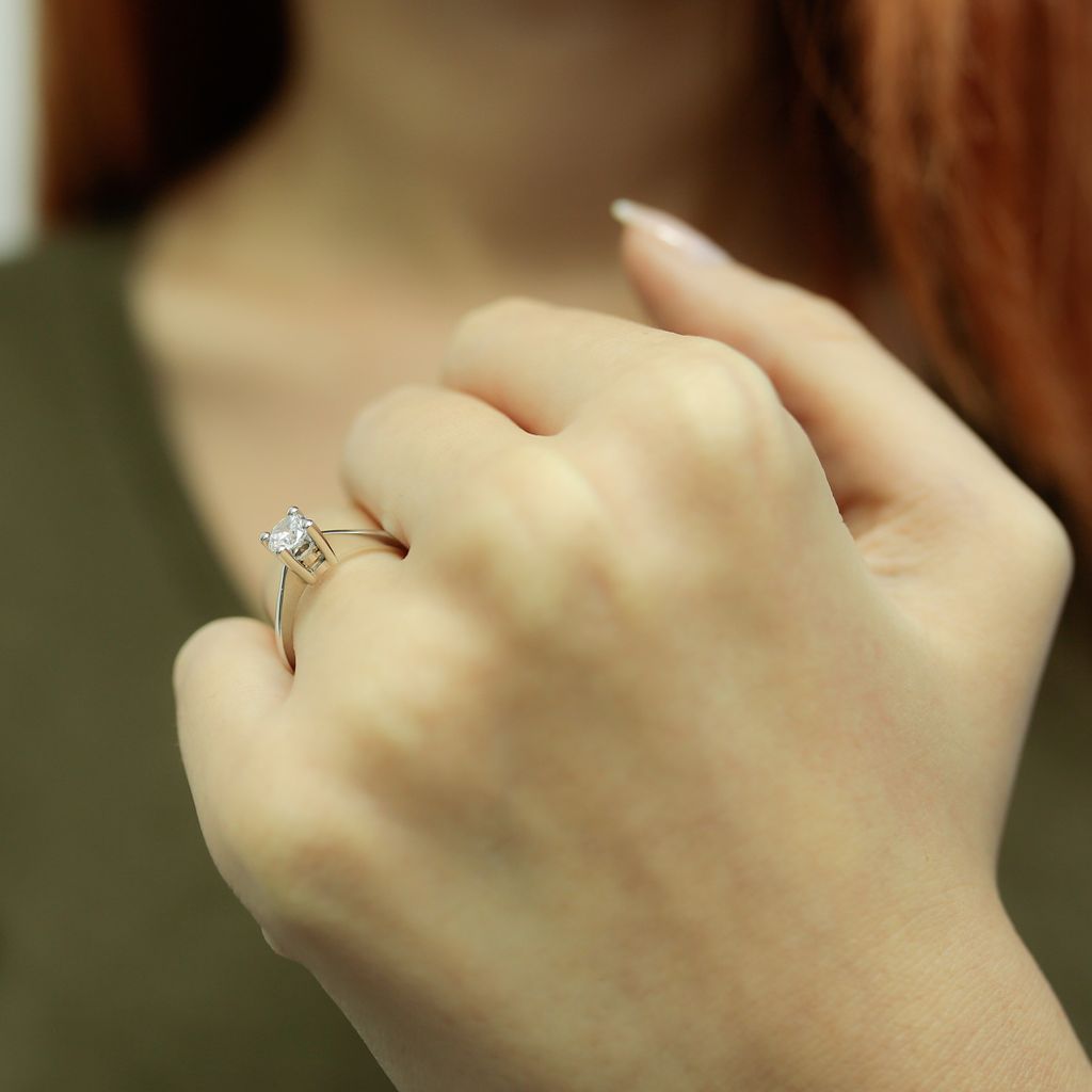 0,42 Carat Solitär Diamantring 14 Karat Weißgold - 53 (16,80 mm)