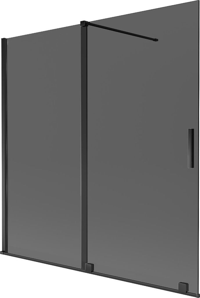 Mexen Velar 2-flügelige verschiebbare Badewannenfaltwand 160 x 150 cm, Graphit, Schwarz - 896-160-000-41-70